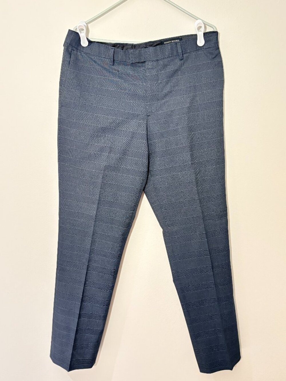 Banana Republic Slim Fit Glen Plaid Dress Pants Navy 34x32 Men’s